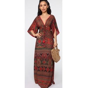 NWT Kimono-Sleeve Long Maxi Dress